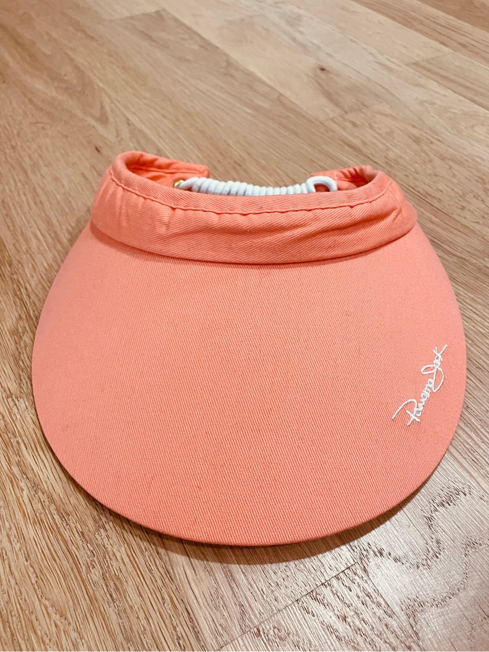 Panama Jack Women Coral Sun Visor with Script Logo orange hat